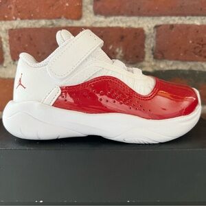 Jordan Kids White and Red Sneakers